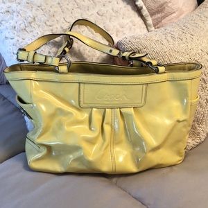 Coach Patent Leather Pleated Gallery Tote